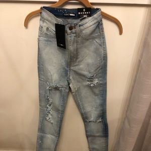 Fashion Nova Paint and Distressed Jeans